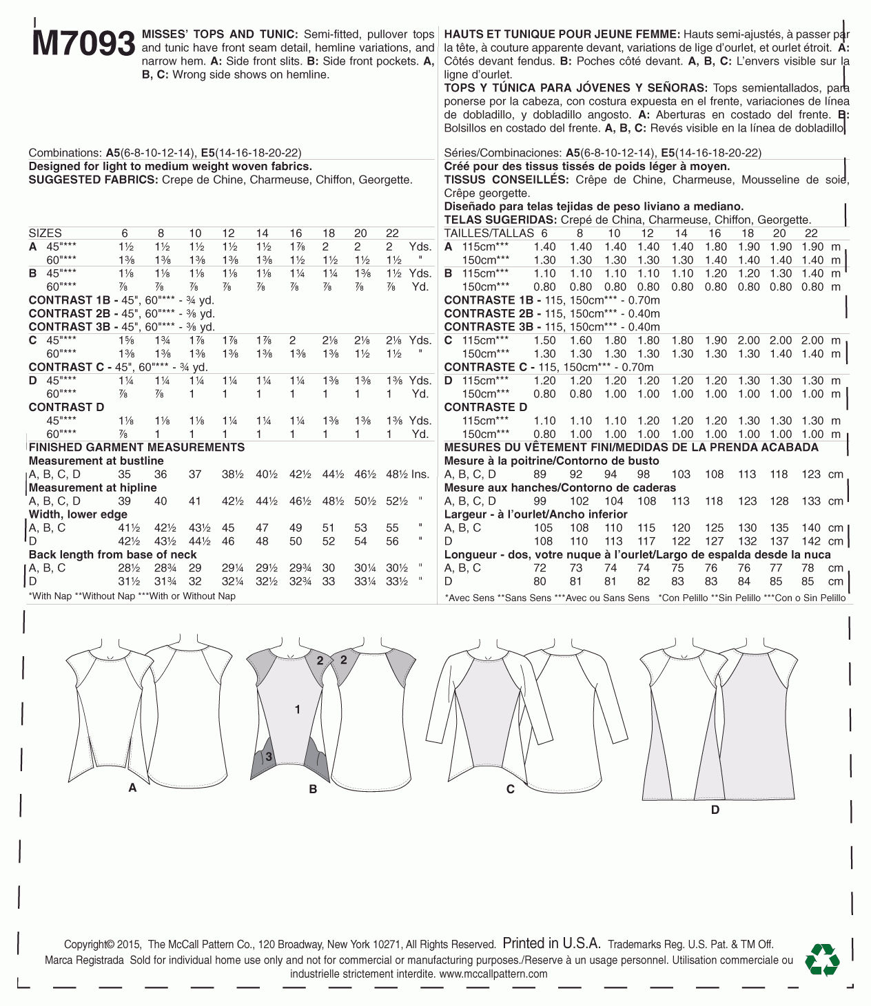 McCall's Pattern M7093 A5 (6-8-10-12-14)