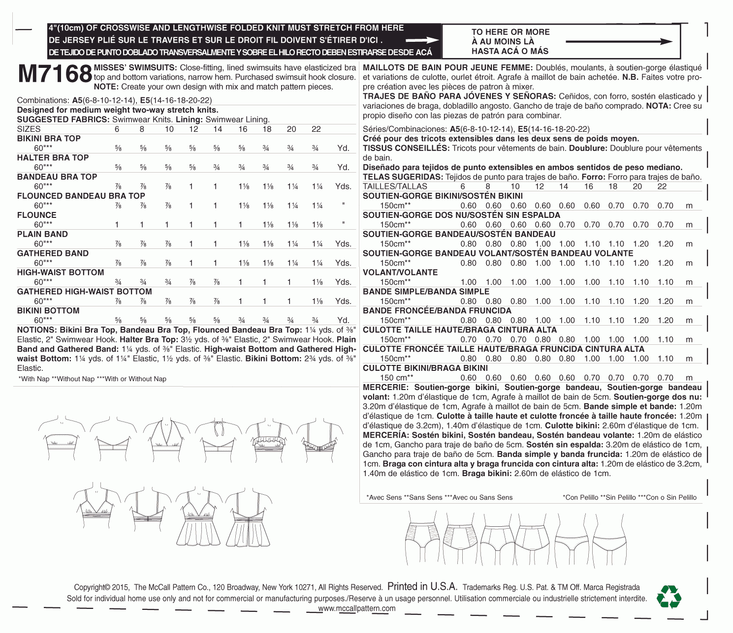 McCall's Pattern M7168 A5 (6-8-10-12-14)