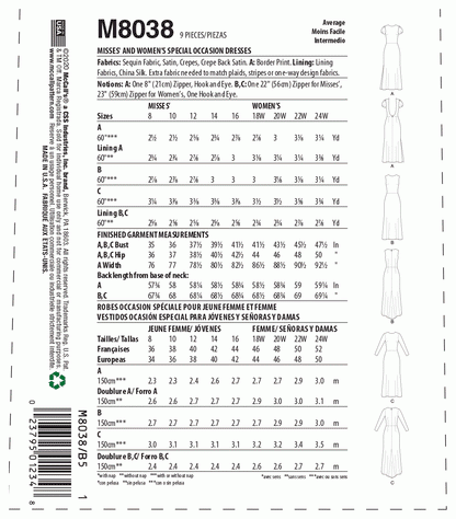 McCall's Pattern M8038 B5 (8-10-12-14-16)