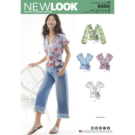 Newlook Pattern 6560 Women's Wrap Tops – Lincraft New Zealand