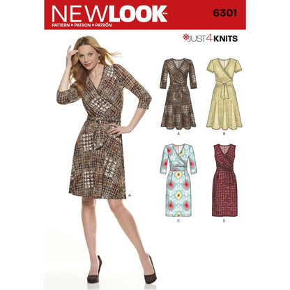 Newlook Pattern 6262 Misses' Dress with Neckline Variations