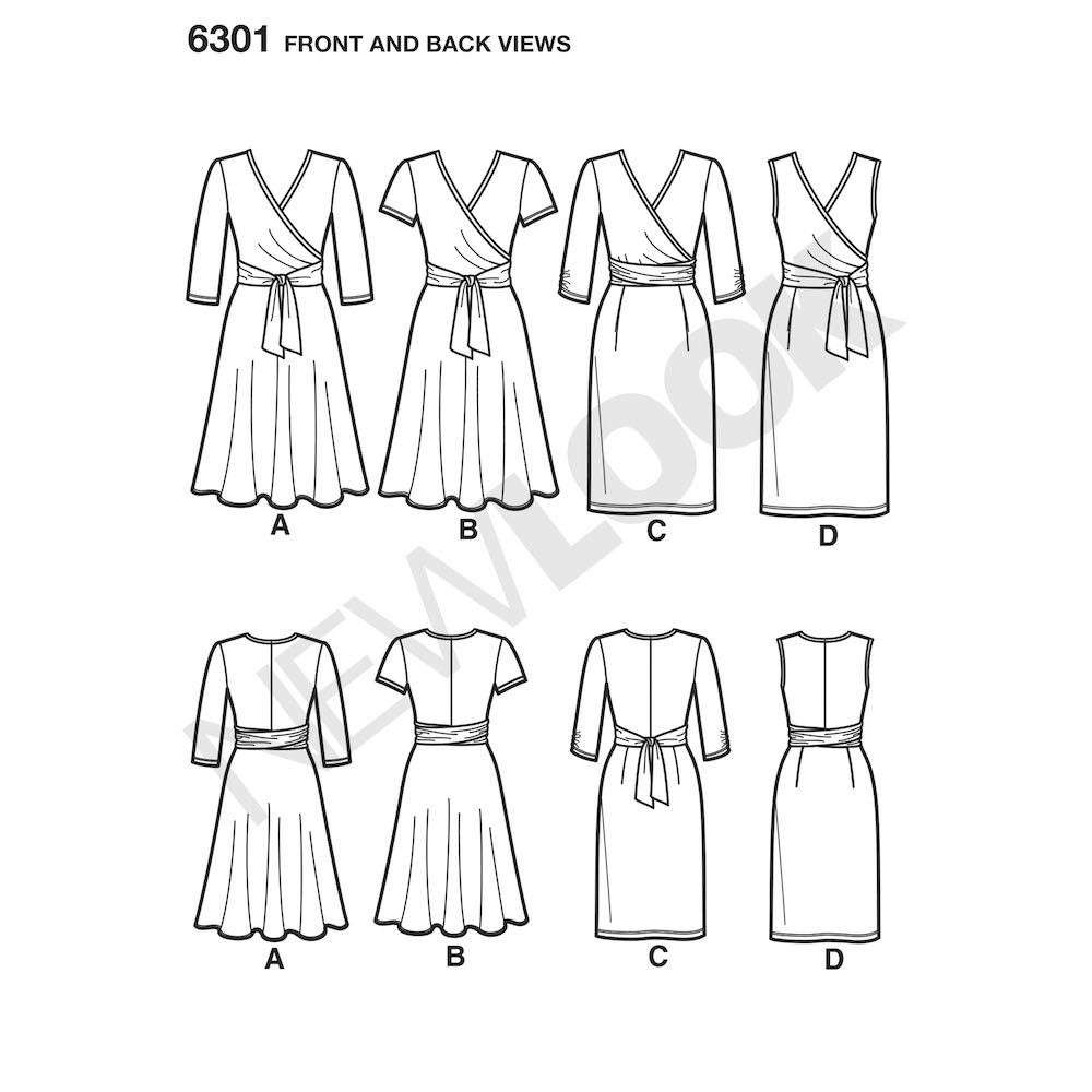 Newlook Pattern 6262 Misses' Dress with Neckline Variations