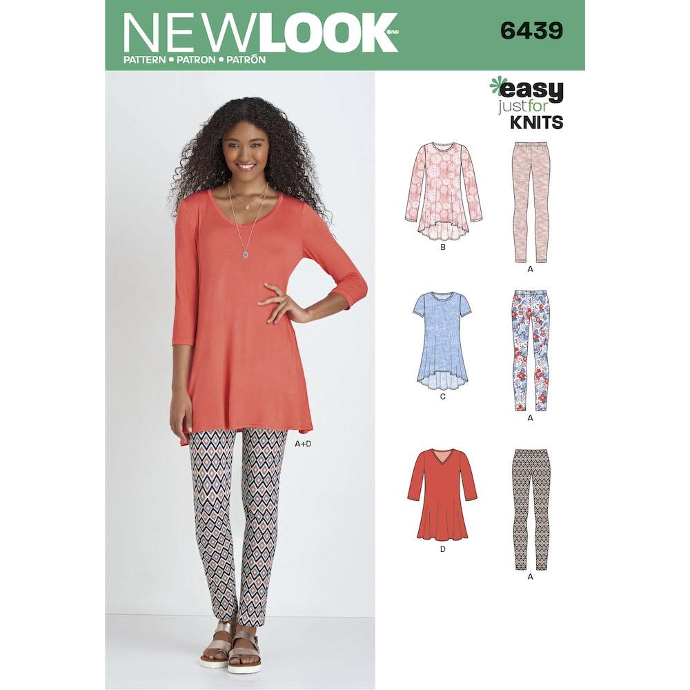 Newlook Pattern 6439 Misses' Knit Tunics with Leggings – Lincraft