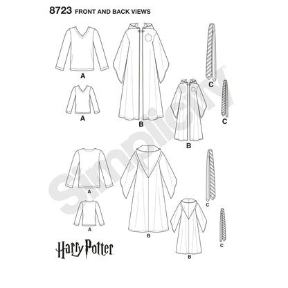 Simplicity Pattern 8723 Harry Potter Unisex Costumes