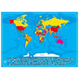 Makr Scratch Off Map of the World, Blue/Silver- 82x59cm